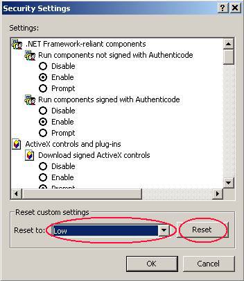 Fortech Camera Help for resetting security to low